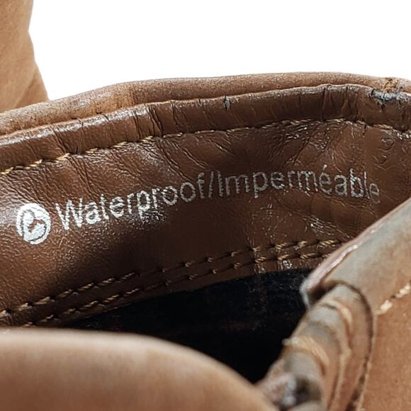 Blondo 7.5 Suede Leather Bootie Ankle Boots Women Tan Beige Zip Stacked Heel 2" - Picture 11 of 12